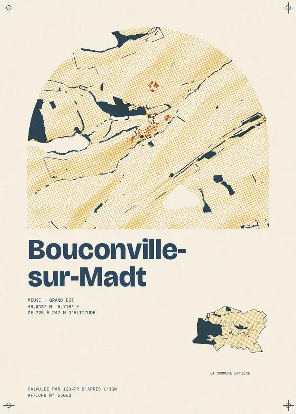 Affiche de Bouconville-sur-Madt, calculée par 123-fr d'après l'IGN