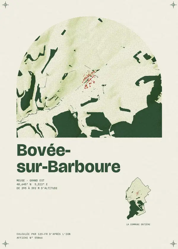 Affiche de Bovée-sur-Barboure, calculée par 123-fr d'après l'IGN