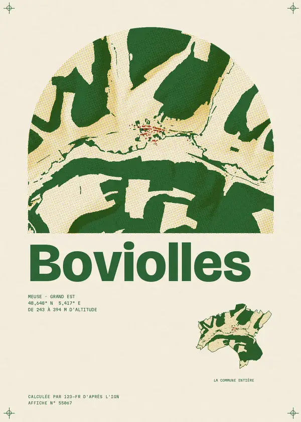 Affiche de Boviolles, calculée par 123-fr d'après l'IGN
