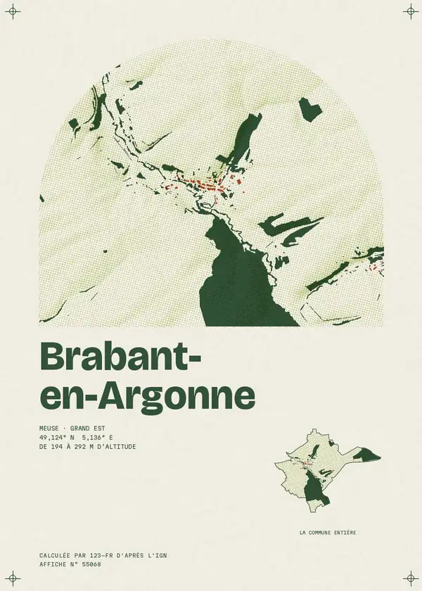 Affiche de Brabant-en-Argonne, calculée par 123-fr d'après l'IGN