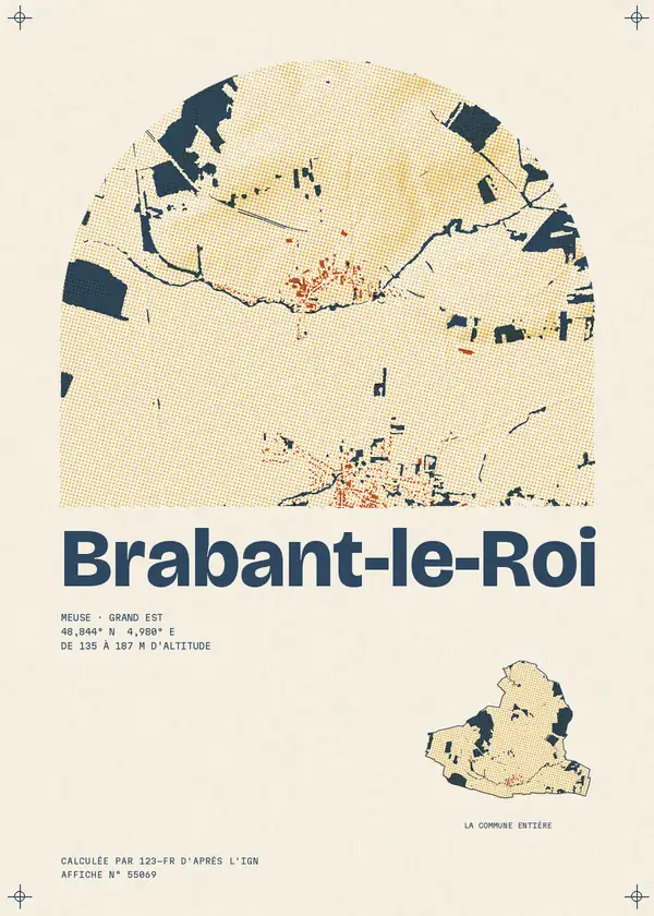Affiche de Brabant-le-Roi, calculée par 123-fr d'après l'IGN