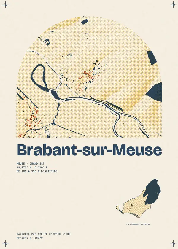 Affiche de Brabant-sur-Meuse, calculée par 123-fr d'après l'IGN
