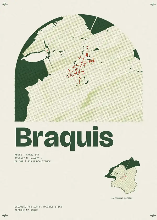 Affiche de Braquis, calculée par 123-fr d'après l'IGN