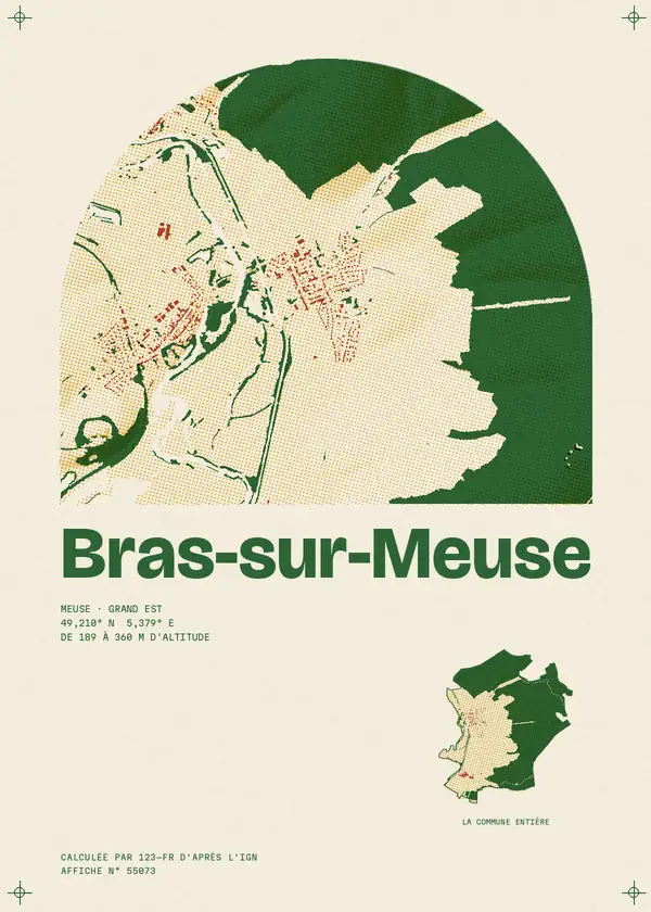 Affiche de Bras-sur-Meuse, calculée par 123-fr d'après l'IGN