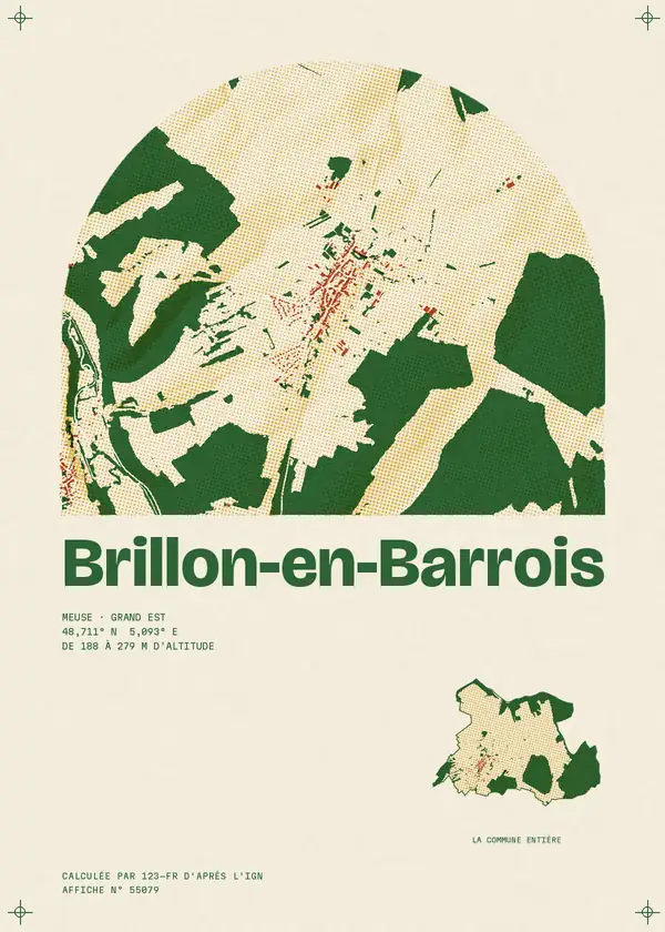 Affiche de Brillon-en-Barrois, calculée par 123-fr d'après l'IGN