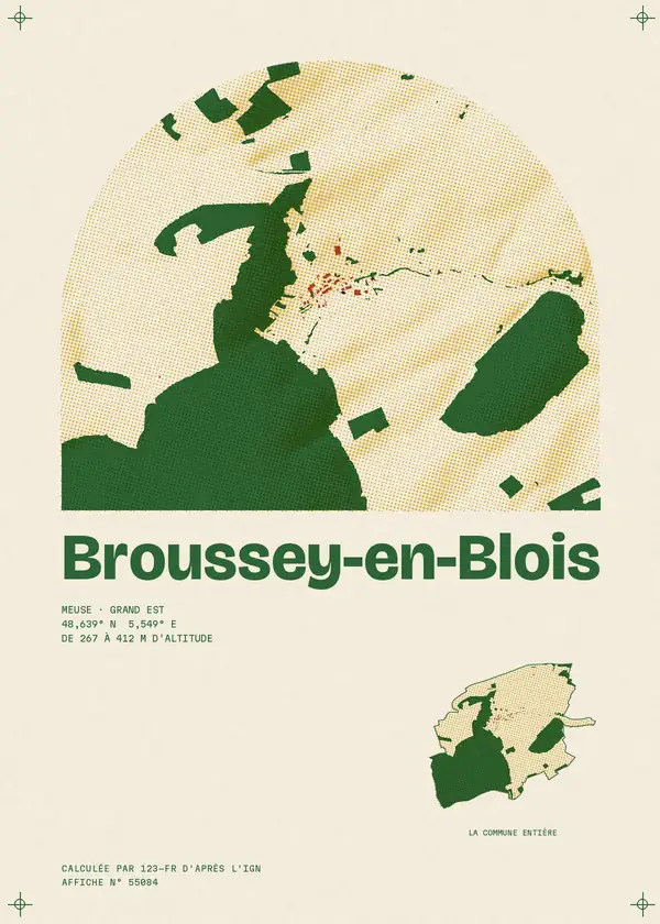 Affiche de Broussey-en-Blois, calculée par 123-fr d'après l'IGN