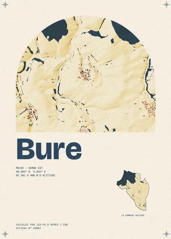 Affiche de Bure, calculée par 123-fr d'après l'IGN