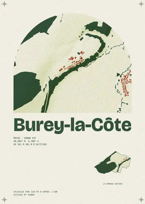 Affiche de Burey-la-Côte, calculée par 123-fr d'après l'IGN