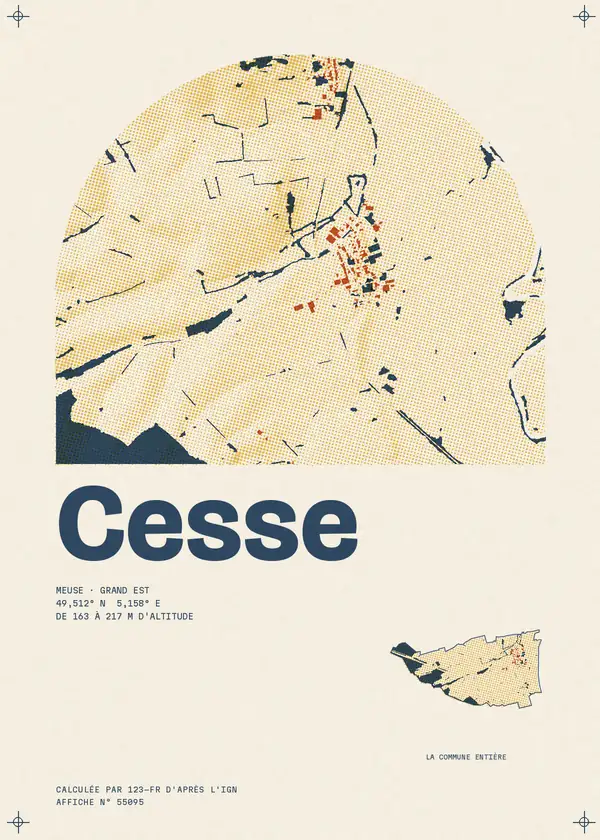 Affiche de Cesse, calculée par 123-fr d'après l'IGN