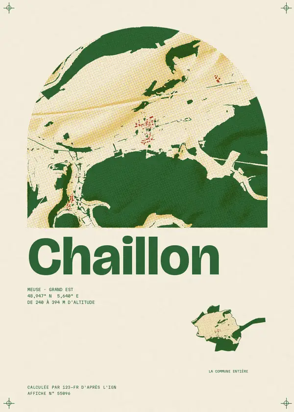 Affiche de Chaillon, calculée par 123-fr d'après l'IGN