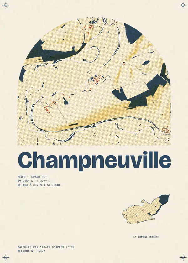 Affiche de Champneuville, calculée par 123-fr d'après l'IGN