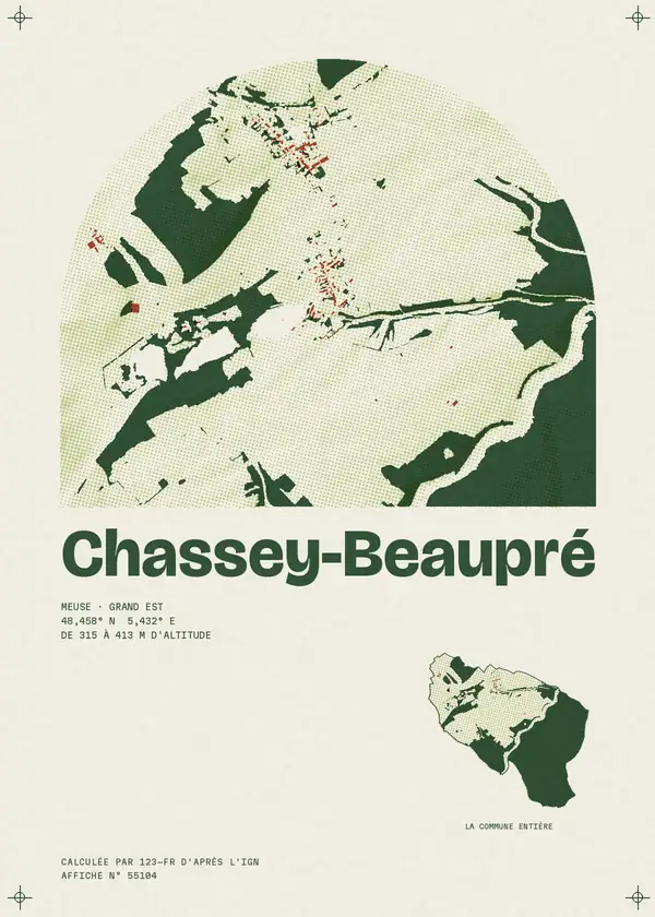 Affiche de Chassey-Beaupré, calculée par 123-fr d'après l'IGN