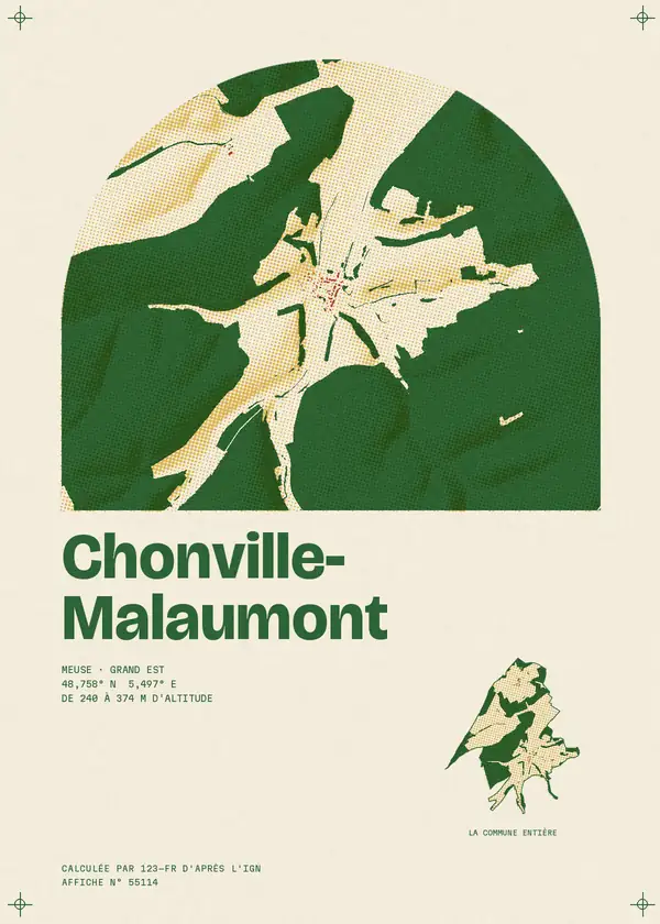 Affiche de Chonville-Malaumont, calculée par 123-fr d'après l'IGN