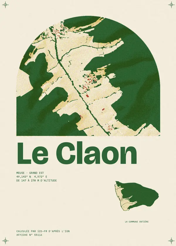 Affiche de Le Claon, calculée par 123-fr d'après l'IGN