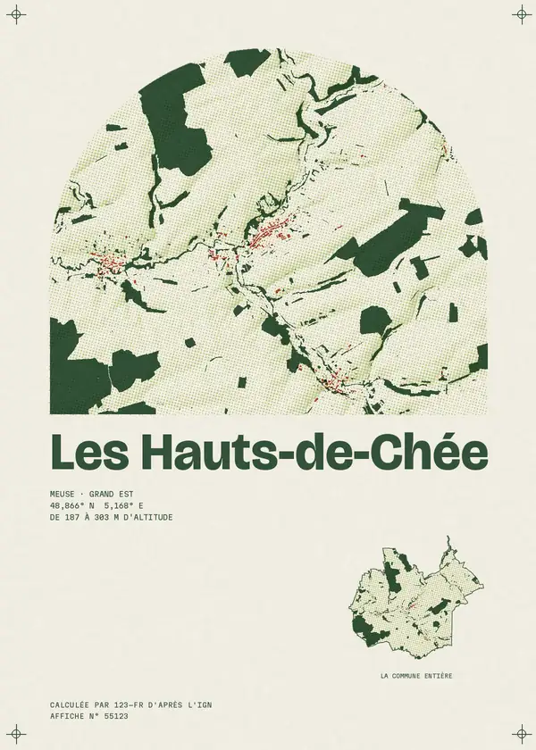 Affiche de Les Hauts-de-Chée, calculée par 123-fr d'après l'IGN