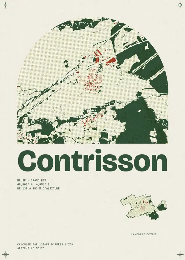 Affiche de Contrisson, calculée par 123-fr d'après l'IGN