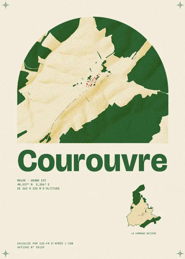 Affiche de Courouvre, calculée par 123-fr d'après l'IGN