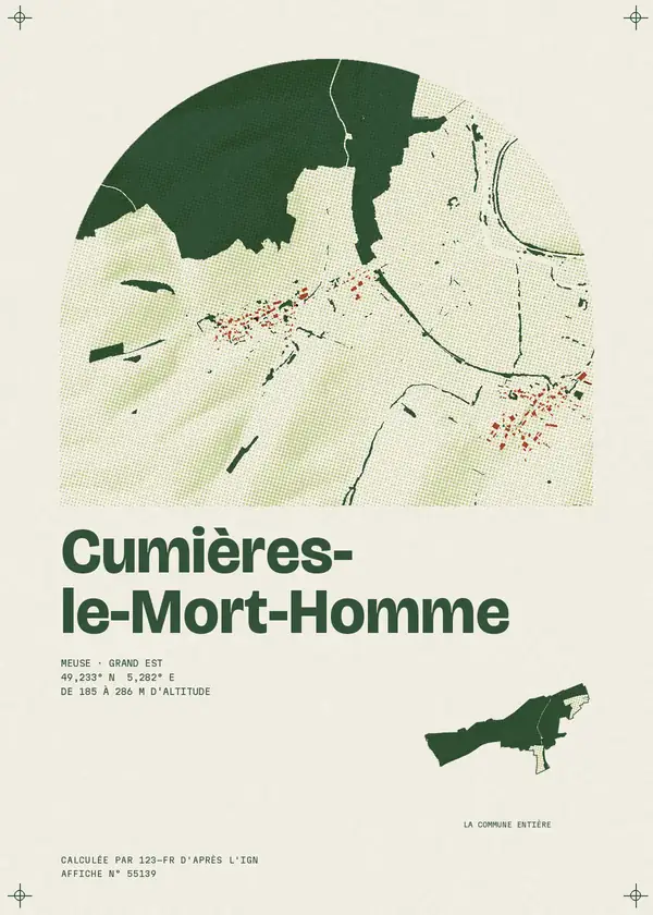 Affiche de Cumières-le-Mort-Homme, calculée par 123-fr d'après l'IGN
