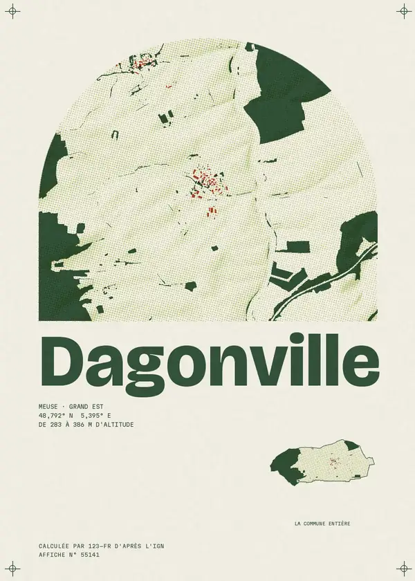 Affiche de Dagonville, calculée par 123-fr d'après l'IGN