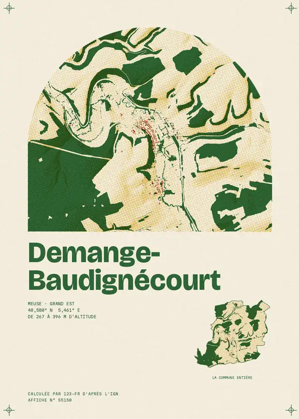 Affiche de Demange-Baudignécourt, calculée par 123-fr d'après l'IGN