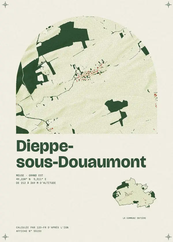 Affiche de Dieppe-sous-Douaumont, calculée par 123-fr d'après l'IGN