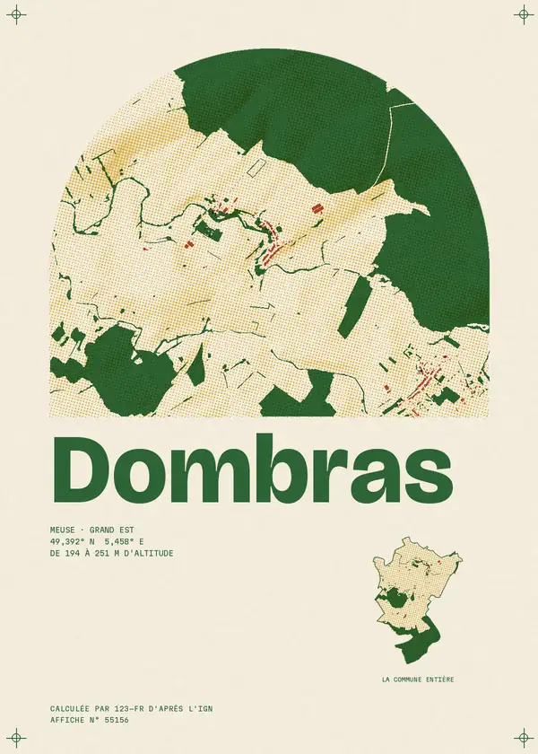 Affiche de Dombras, calculée par 123-fr d'après l'IGN