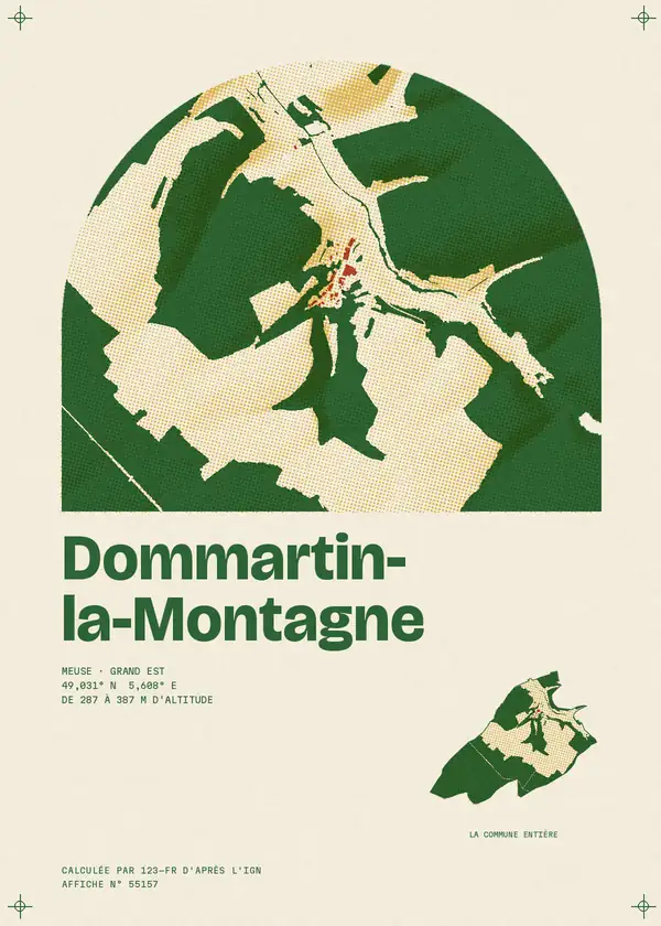 Affiche de Dommartin-la-Montagne, calculée par 123-fr d'après l'IGN