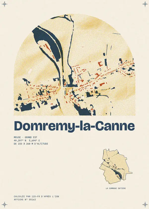 Affiche de Domremy-la-Canne, calculée par 123-fr d'après l'IGN