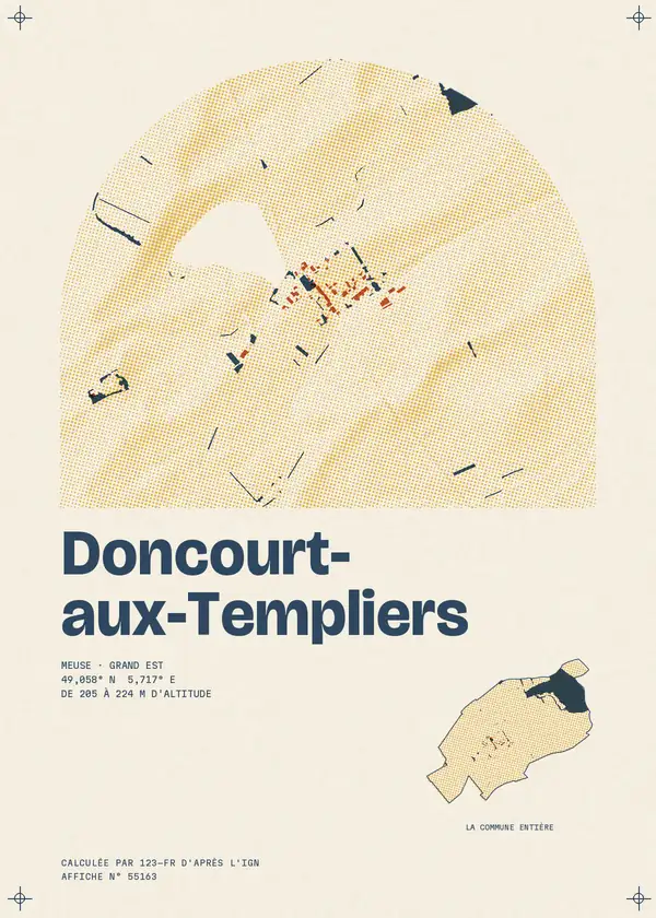 Affiche de Doncourt-aux-Templiers, calculée par 123-fr d'après l'IGN