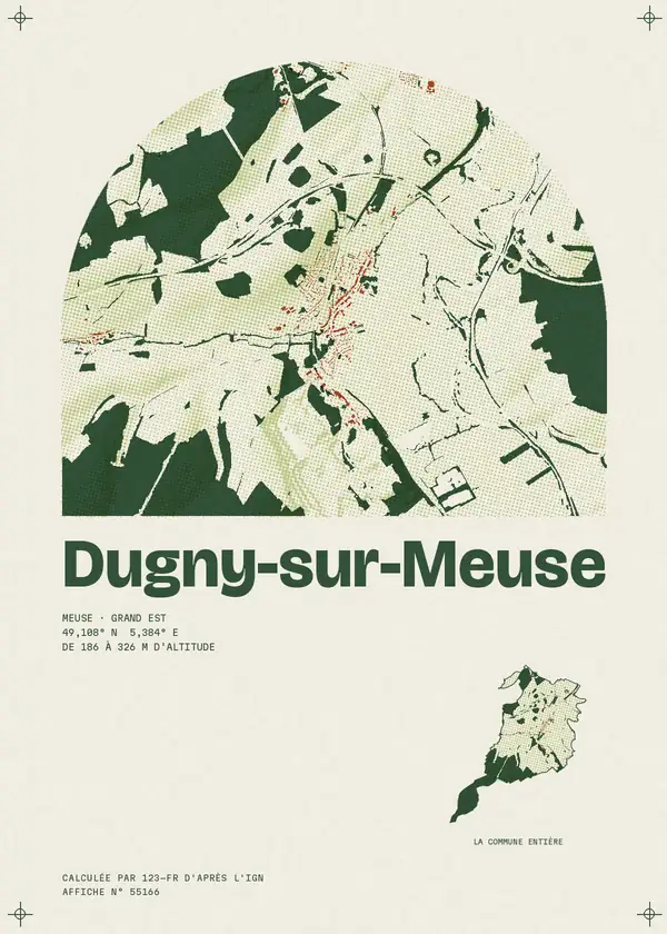 Affiche de Dugny-sur-Meuse, calculée par 123-fr d'après l'IGN