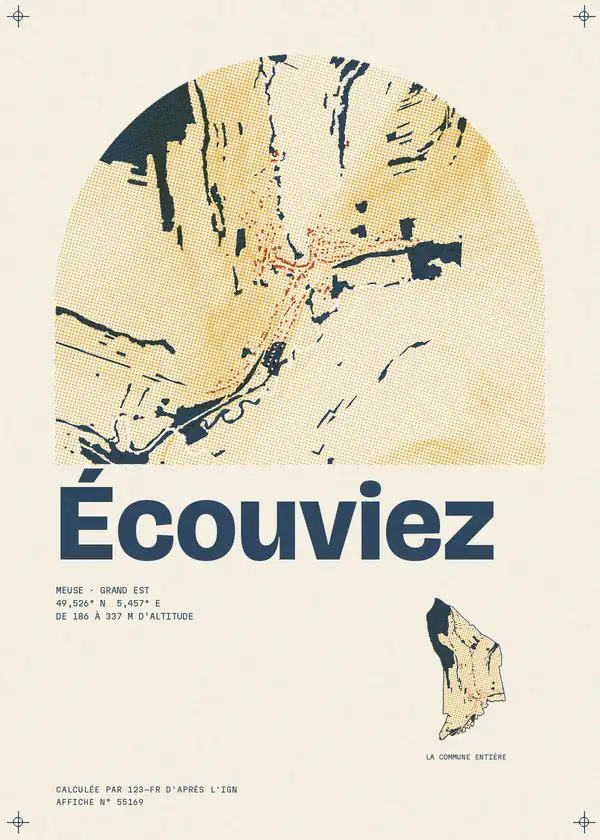 Affiche de Écouviez, calculée par 123-fr d'après l'IGN