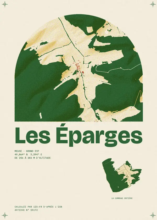 Affiche de Les Éparges, calculée par 123-fr d'après l'IGN