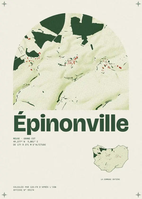 Affiche de Épinonville, calculée par 123-fr d'après l'IGN