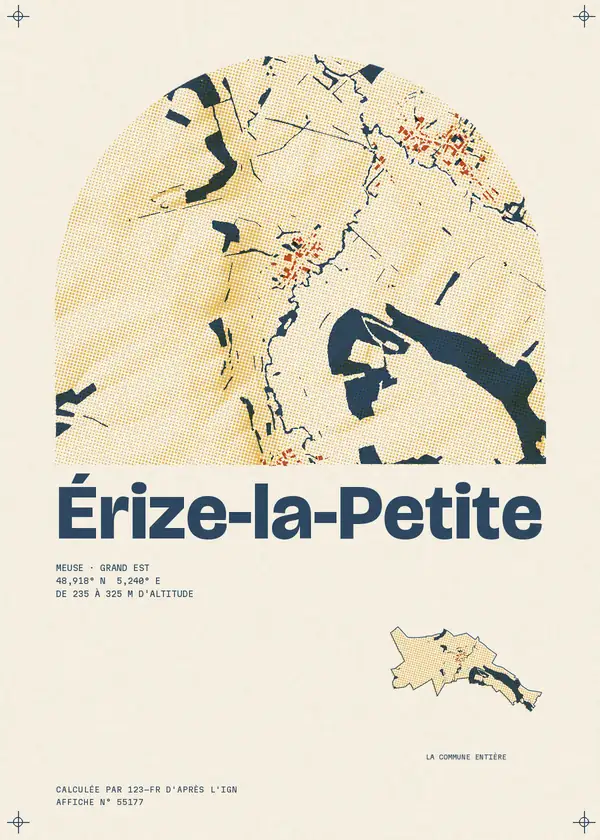 Affiche de Érize-la-Petite, calculée par 123-fr d'après l'IGN