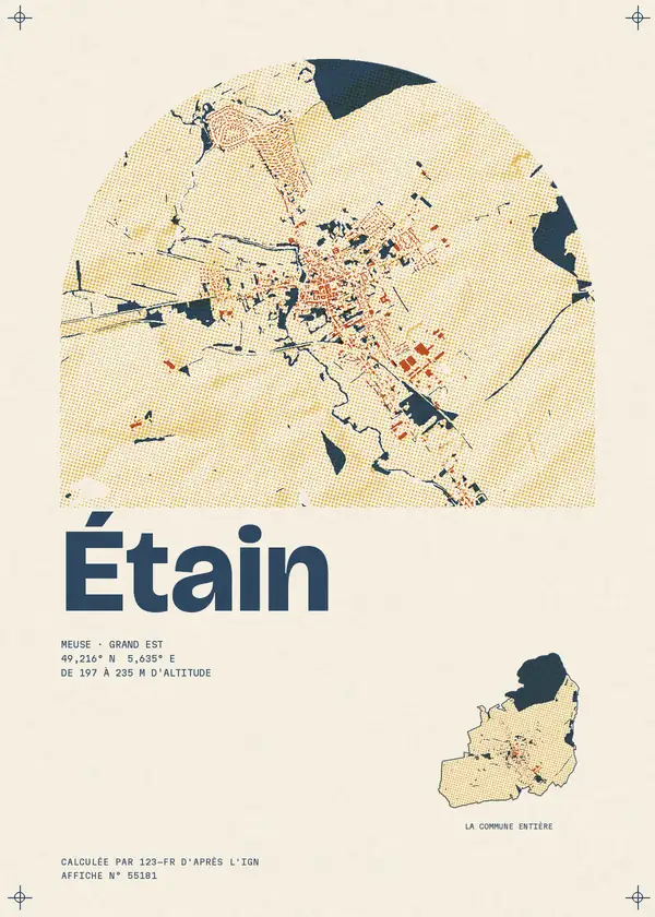 Affiche de Étain, calculée par 123-fr d'après l'IGN