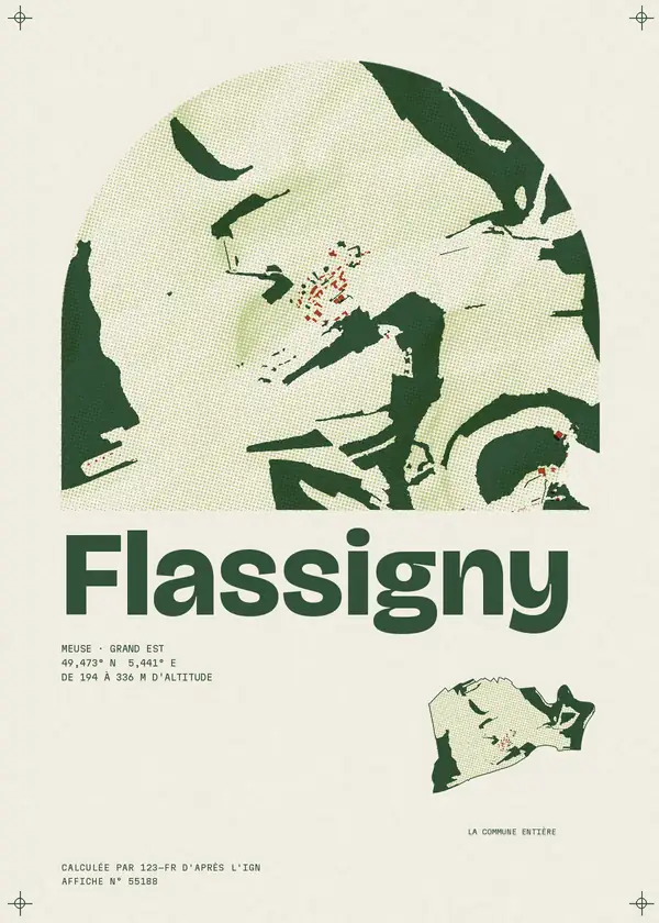 Affiche de Flassigny, calculée par 123-fr d'après l'IGN