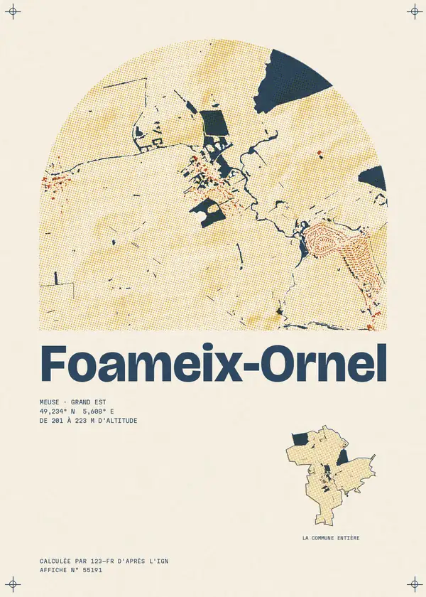 Affiche de Foameix-Ornel, calculée par 123-fr d'après l'IGN