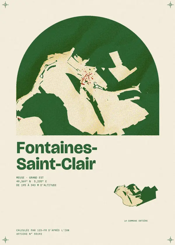 Affiche de Fontaines-Saint-Clair, calculée par 123-fr d'après l'IGN