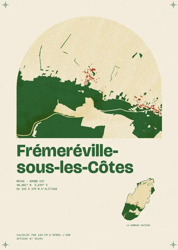 Affiche de Frémeréville-sous-les-Côtes, calculée par 123-fr d'après l'IGN
