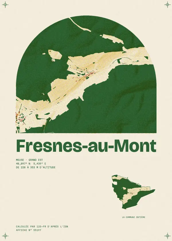 Affiche de Fresnes-au-Mont, calculée par 123-fr d'après l'IGN