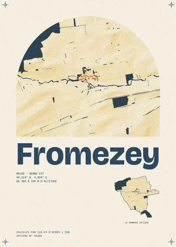 Affiche de Fromezey, calculée par 123-fr d'après l'IGN
