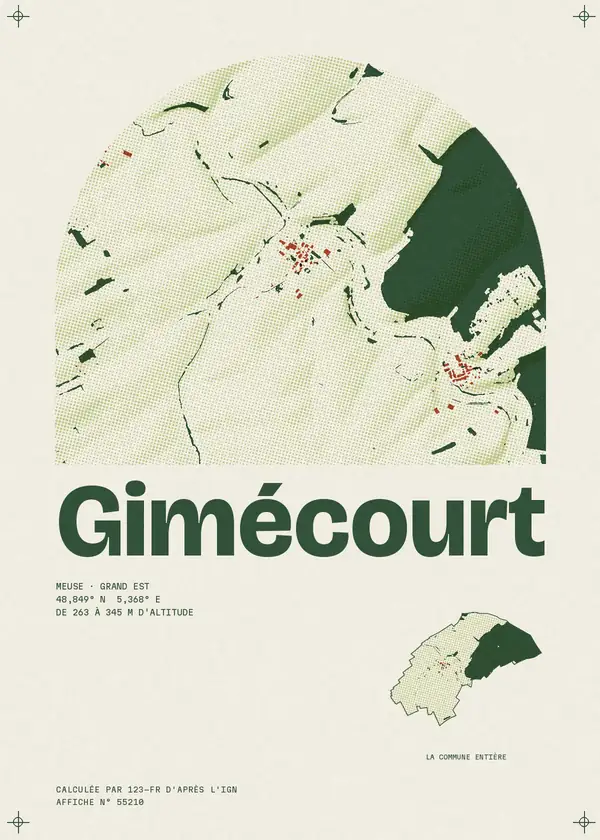 Affiche de Gimécourt, calculée par 123-fr d'après l'IGN