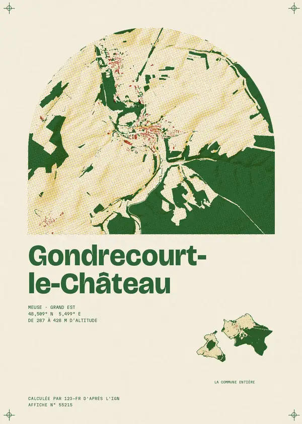 Affiche de Gondrecourt-le-Château, calculée par 123-fr d'après l'IGN