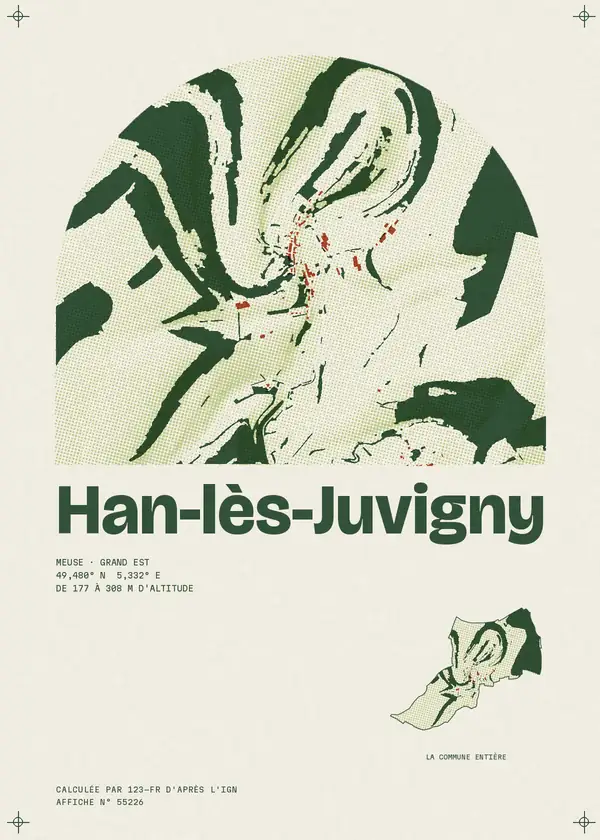Affiche de Han-lès-Juvigny, calculée par 123-fr d'après l'IGN