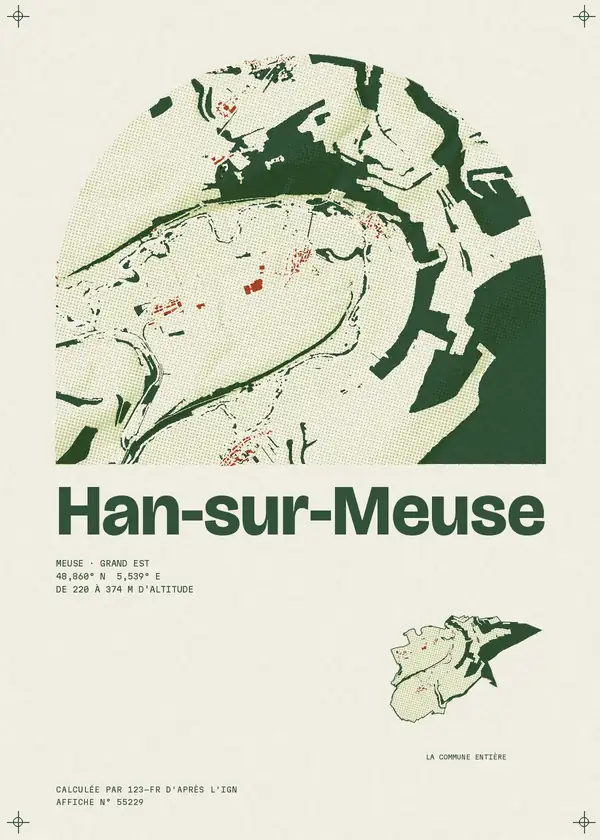 Affiche de Han-sur-Meuse, calculée par 123-fr d'après l'IGN