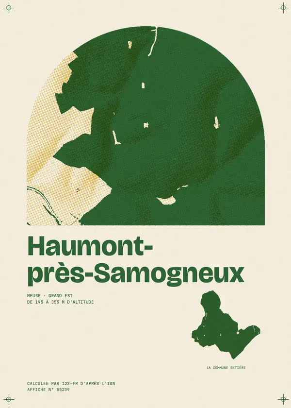 Affiche de Haumont-près-Samogneux, calculée par 123-fr d'après l'IGN