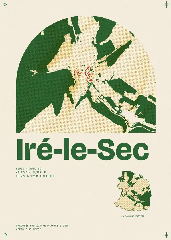 Affiche de Iré-le-Sec, calculée par 123-fr d'après l'IGN