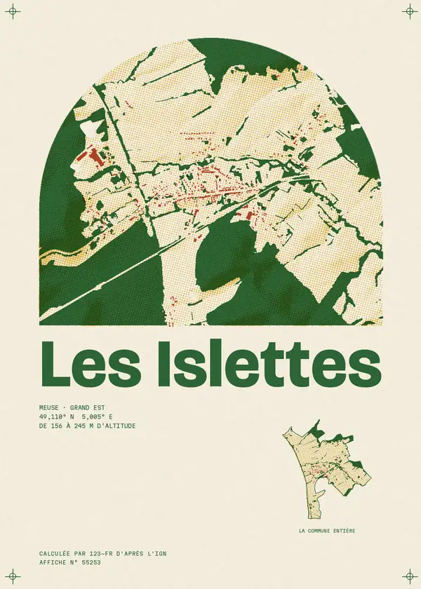Affiche de Les Islettes, calculée par 123-fr d'après l'IGN