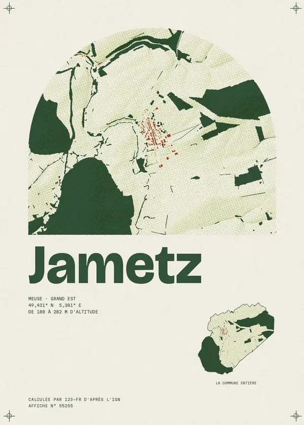 Affiche de Jametz, calculée par 123-fr d'après l'IGN