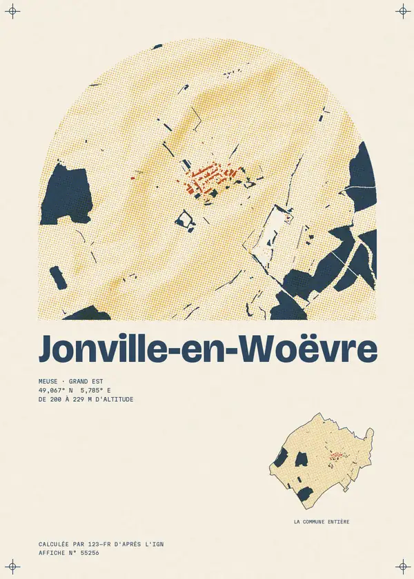 Affiche de Jonville-en-Woëvre, calculée par 123-fr d'après l'IGN